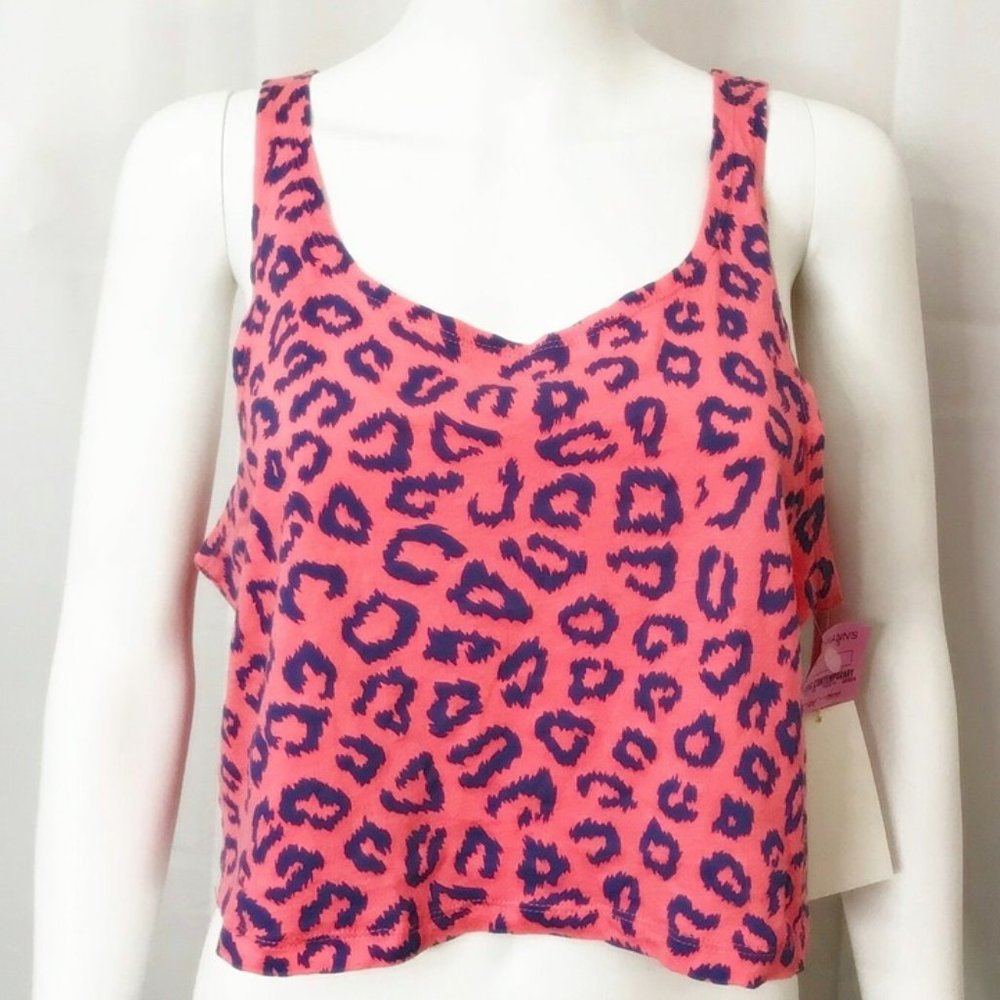 Junk Tank Top Animal Print Pink Cropped Top NEW